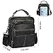 BAIGIO Men's Genuine Leather Shoulder Bag Vintage Cross-body Messenger Bags Multi-pocket Purse Soft Black Handbag (Black)