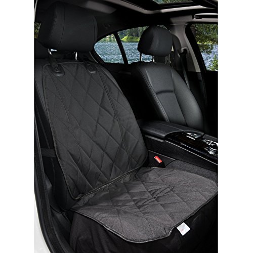 ZMG Waterproof Pet Seat Cover Non Slip Pet Bucket Seat Cover Dog Car Front Seat Cover Single Seat Cover for Dog Pet Seat Protector (Black) by ZMG