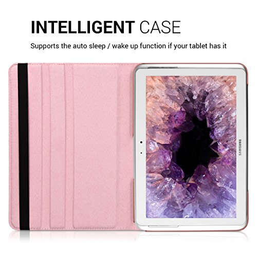 kwmobile Case 360 for Samsung Galaxy Note 10.1 Case with stand - protective tablet cover with standing function in rose gold