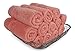 SALBAKOS - 100% Turkish Cotton Heirloom Quality Wash Cloth, Hand, Bath, Bath Sheet Towels and Bath Rugs & Mats (Coral, 12 Washcloths)