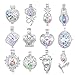 manloufushi 12Pcs Silver Pearl Bead Cage Pendant Charms for DIY Bracelet Necklace Earring Jewelry Making