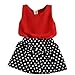 Jastore® Girls Clothing Sets Cute Red Vest + Dot Skirts Two Pieces Set