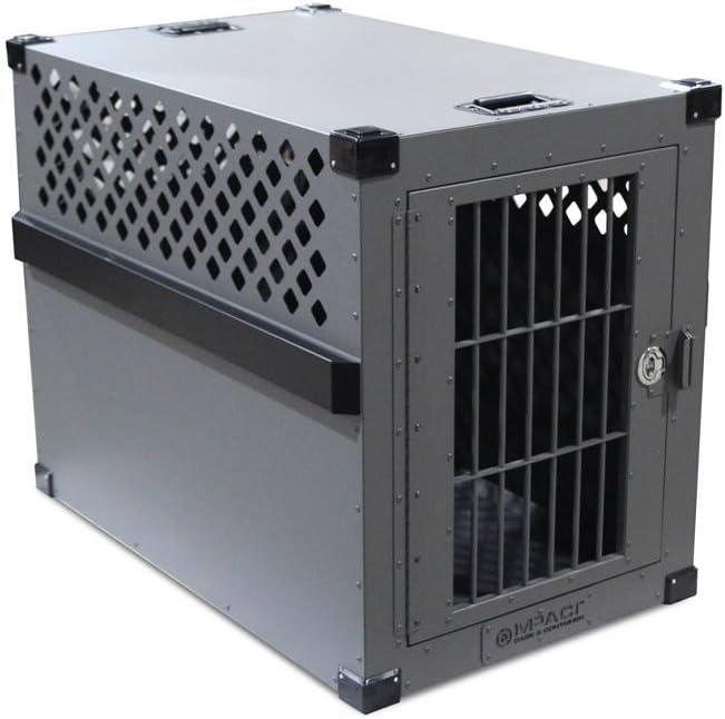 Impact Dog Crates (Stationary, 400 Model, Large, Customer Assembled, Grey in Color