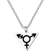 MYOSPARK Transgender Symbol LGBT Gay Triangle Pendant Necklace FTM MTF Transgender Pride Jewelry Bisexual Gay Lesbian Gift