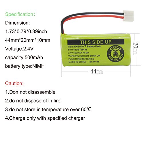 BAOBIAN 2.4V Rechargeable Cordless Phone batteries for AT&T/Lucent BT-18433 BT-184342 BT-28433 BT-284342 BT-6010 BT-8000 BT-8001 BT-8300 Empire CPH-515D CPH515D (6 pack BT18433 Batteries)