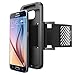 Galaxy S6 Armband, SUPCASE Easy Fitting Sport Running Armband with Premium Flexible Case Combo for Samsung Galaxy S6 (Black)