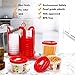 Elegant Life with with Rotating Rack, Durable Plastic Canister Jar with Red Lids, Perfect for Flour, Sugar, Cereals, BPA Free, Leakproof, Microwave/Freezer/Dishwasher Safe,