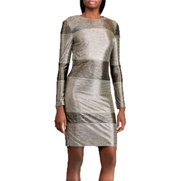 knee length dresses for ladies Lauren Ralph Lauren Metallic Jacquard Dress MSRP $265 main image 1