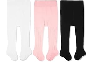 CozyWay Baby & Toddler Tights - Baby Girl and Boy Leggins Cable Knit Comfy Cotton Infant Multicolor - 3 Pack