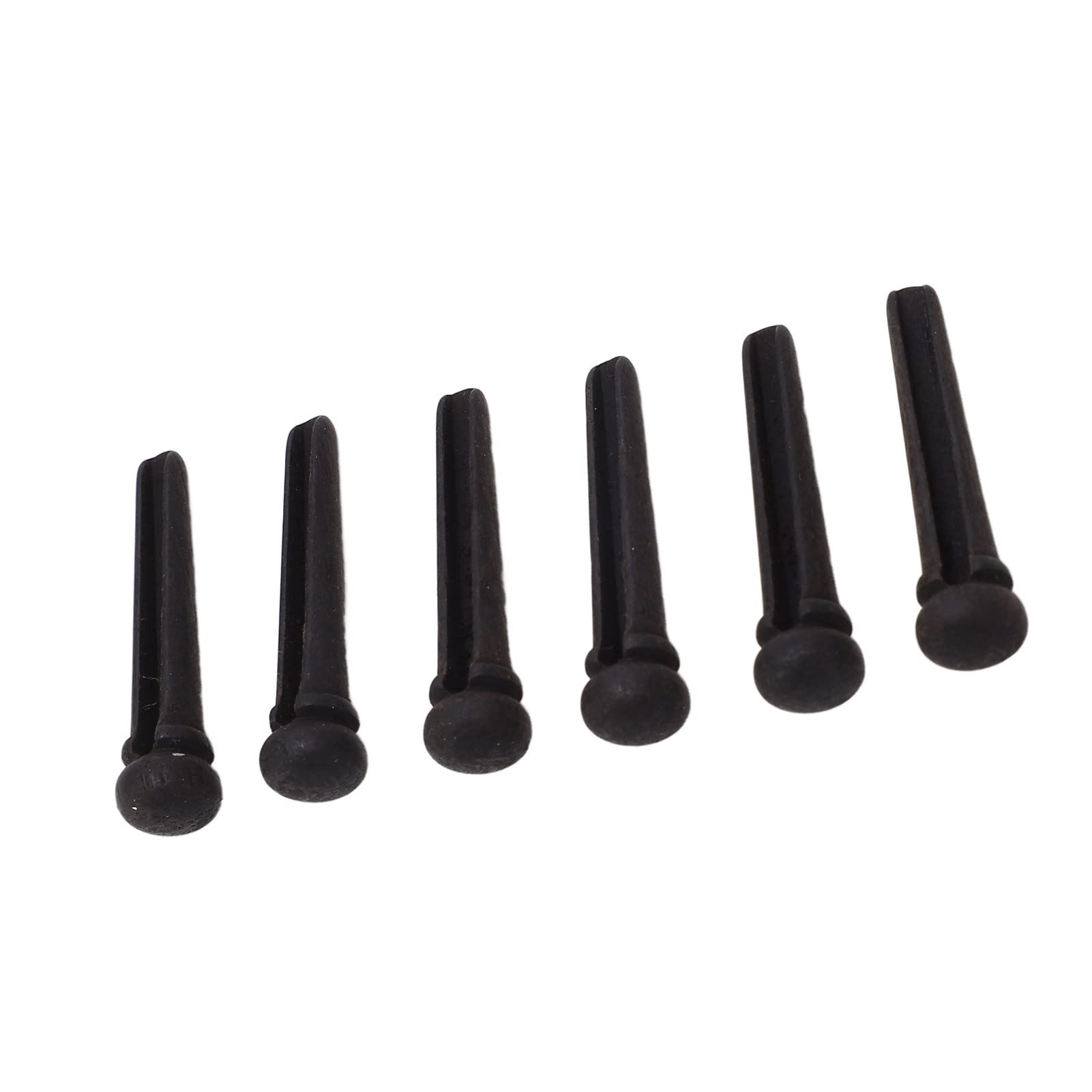 6Pcs Ebony Guitar Bridge Pins, Ebony Guitar Bridge Pins Parts for Guitars Accessories Guitar, Black