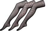 Chirrupy Chief Assorted-Pack Patterned Fishnet Pantyhose 3 Designs Per Pack (bla