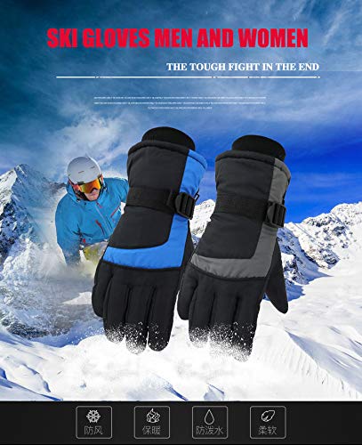 Aisprts Ski Gloves Men and Women Winter Touch Screen Gloves Windproof Waterproof Outdoor Snow Snowboard Warm Gloves (Brown) - Thumbnail 2