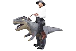 MXoSUM Inflatable Dinosaur Costumes for Adult T-REX Ride on Halloween Costume Funny Dino Blow up Costume