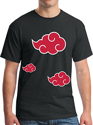 Red Clouds T-Shirt Naruto Shippuden Manga Anime Cosplay Tee DH XL