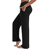 Maxbee Wide Leg Pants for Woman, Loose Sweatpants Women with Pockets,Baggy Casual Drawstring Yoga Pants Long Style