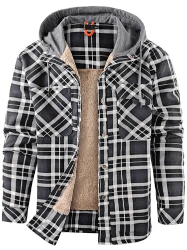 Mr.Stream Men's Outdoor Casual Vintage Long Sleeve Plaid Flannel Button Down Shirt Jacket