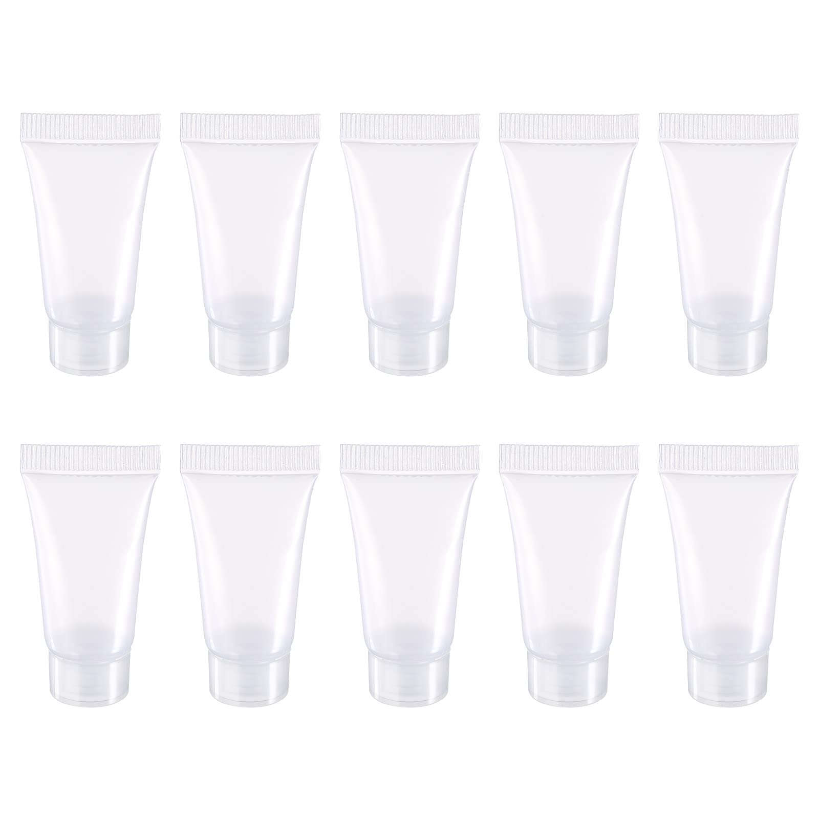 PATIKIL 5ml Squeeze Tube, 20 Pack Empty Cosmetic Tubes Plastic with Flip Lid for Travel Household, Clear