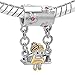 LovelyJewelry Rose Pink Crystal Mother's Mom Dad Bead For Charm Bracelet (Sitting On Swings)