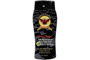 IMMORAL TANNING LOTION Immoral Black Book 2000 XXX Advanced Anti-Aging Stem Cell Matrixyl Bronzing Tanning Lotion Streak Free Tattoo Safe Tanning Bed Silicone Dark Bronzer, Intensifier, Accelerator and Tan Maximizer, 14 Oz