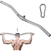 Lat Pulldown Bar - Aluminum Straight Bar Cable Machine Attachment | Lightweight aluminum, 1000 lbs max load, aggressive knurling, 360&deg; full rotation, fits lat pull down curl bar workouts