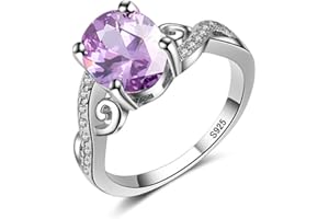 Fujiuia 925 Sterling Silver Heart Ring for Women, Heart Band Dainty Engagement Ring Promise Wedding Rings Jewelry