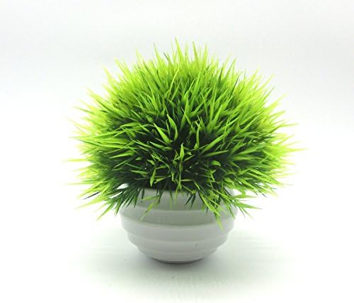 Artificial Plastic Green Grass of Plants with Potted for Home Decor, Artificial Plant Potted (Round flower pot)
