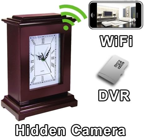 PalmVID WiFi Square Mantel Clock Hidden Camera Spy Camera with Live Video Viewing