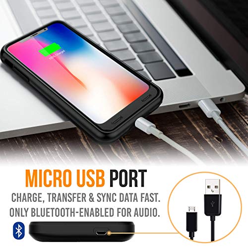 Alpatronix iPhone Xs Max Battery Case, Portable Protective Extended Charger Cover with Qi Wireless Charging Compatible with iPhone Xs Max (6.5 inch) BX10 Max - (Black)