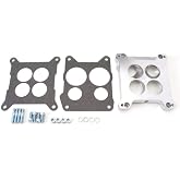 Edelbrock 2696 Four-Hole Square-Bore to Spread-Bore Carburetor Adapter, Multi, One Size