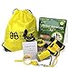 Unplugged Explorers 9 Piece Kids Outdoor Explorer Kit- Backpack, Binoculars, Flashlight, Compass, Bug Collector, Whistle, Magnifying Glass, and Journal. Boy/Girl STEM (Yellow)