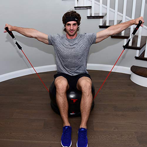 ThinkFit Core System Yoga Exercise Ball Resistance Band Core Sliders Resistance Loop Bands Poster and Pump Think Fit - Live Fit!