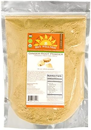 USDA Certified Organic GINGER Powder FRESH, POTENT HIGHEST QUALITY, BEST PRICED Ginger in the market! 1- Lb Bag (16 oz (1 lb))