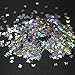 1Pcs Laser Shiny Diamond Round Ultrathin Sequins Nail Art Glitter Tips UV Gel 3D Butterfly Sequins Laser Magic Silver Butterfly Sequins Nail Decoratio (Silver)