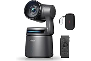 OBSBOT Tail AIR NDI Streaming PTZ Camera,Smart RC Controller,4K AI-Powered Webcam,1.8" CMOS,f/1.8 Aperture,AI Track,Gesture & Remote Control,Wired&Wireless Connection,LiveStream for Church/Music Live