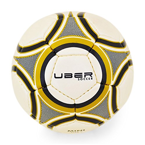 Uber Soccer Skills Mini Soccer Ball - Size 1 - Gold/Black - Hand Stitched Synthetic Leather - Thumbnail 4