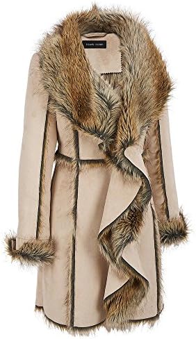 Black Rivet Womens Plus Size Fauxfur Lined Cascade Jacket 3X Taupe