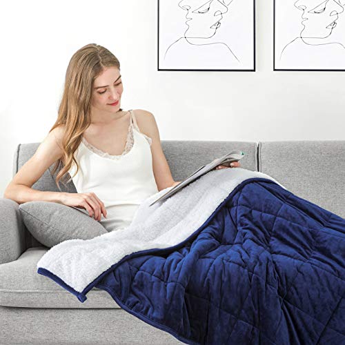 HBlife Sherpa Fleece Weighted Blanket for Adults, OekoTex Certified 15