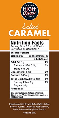 High Brew Cold Brew Coffee Salted Caramel, 8 Fl Oz, Pack of 12 - Thumbnail 2