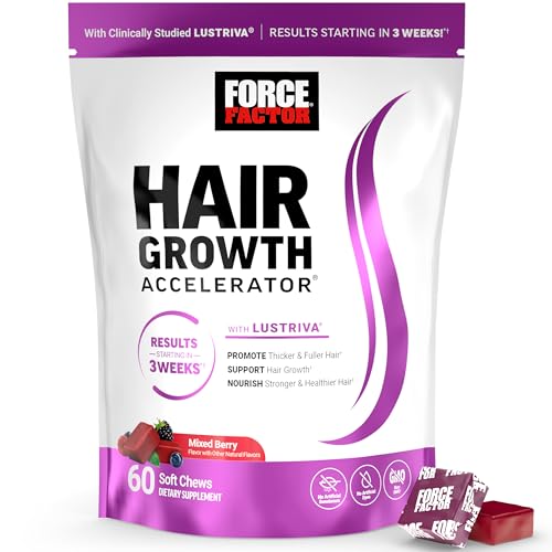 Force Factor Hair Growth Accelerator Soft Chews with Lustriva