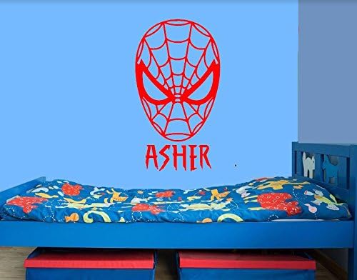 Personalized Spiderman Decal Removable Vinyl Sticker Avengers Marvel Superhero Wall Art Decorations for Home Kids Boys Room Bedroom Playroom Decor (22" x 32")
