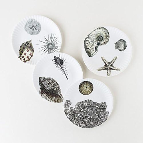 Beach Seashell Melamine Plates - Set of 4