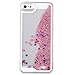 Yoption Transparent Plastic 3D Glitter Quicksand and Star Liquid Case for Apple iPhone 5 5S SE
