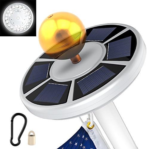 Yoozon Solar Flag Pole Light, 26 LED Flag Pole Lights Weatherproof Flagpole Downlight for Most 15 to 25 Ft Auto On/Off Dusk to Dawn Night Lighting (Flagpole Ball Not Included)