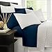 Zen Luxury 1500 Series Bed Sheets - Eco-Friendly and Wrinkle Resistant Rayon Derived from - 4-Piece - Full - Navy Blue