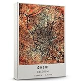 Ghent Map Poster, Belgium Map Art Poster, Map Decor
