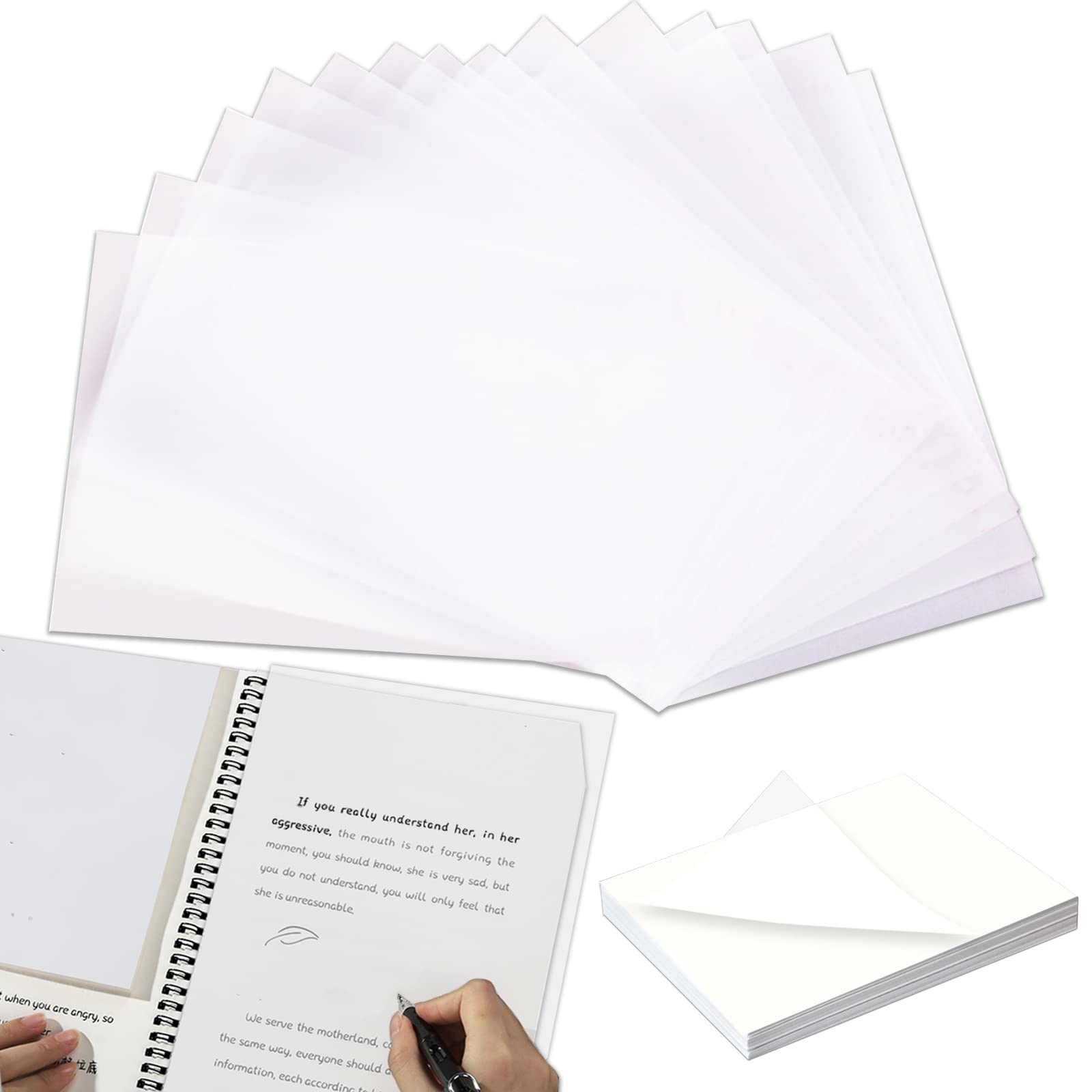 Photo 1 of Tracing Paper, Drawing Paper 250 Sheets Transfer Paper A4 Size 8.3x11.7 Inches Tracing Paper Pad White Translucent Drafting for Preliminary Drawing Sketching Images for Pencil Ink Markers