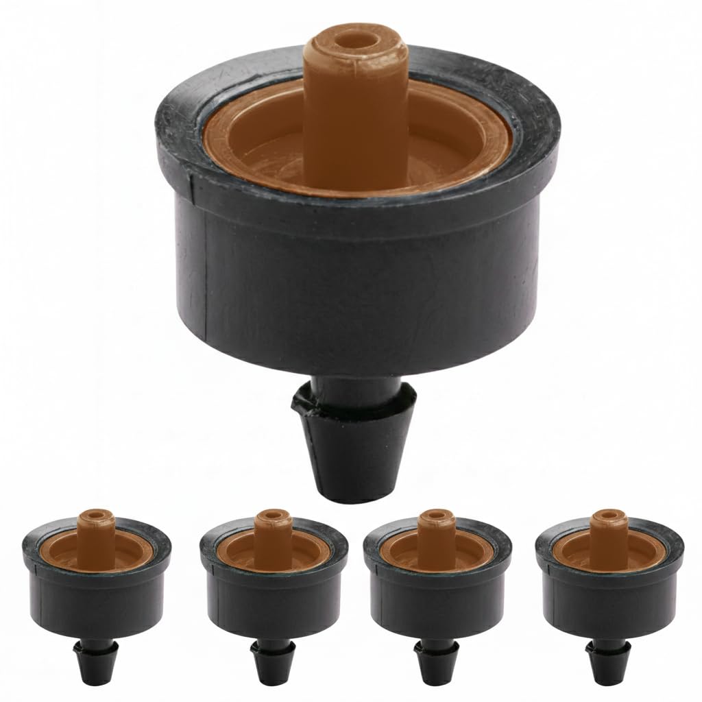 Suinga Pack of 200 x Self-Compensating Dripper 4 Litres Non-Detachable Dripper for Agricultural Irrigation and Gardening. Brown