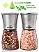 Salt and Pepper Grinder Set – Glass Shakers & Adjustable Ceramic Rotor in 2 Stainless Steel Mills + Silicone Funnel & 2 Citrus Sprayer – Best for Tasty and Healthy Food by Dollop