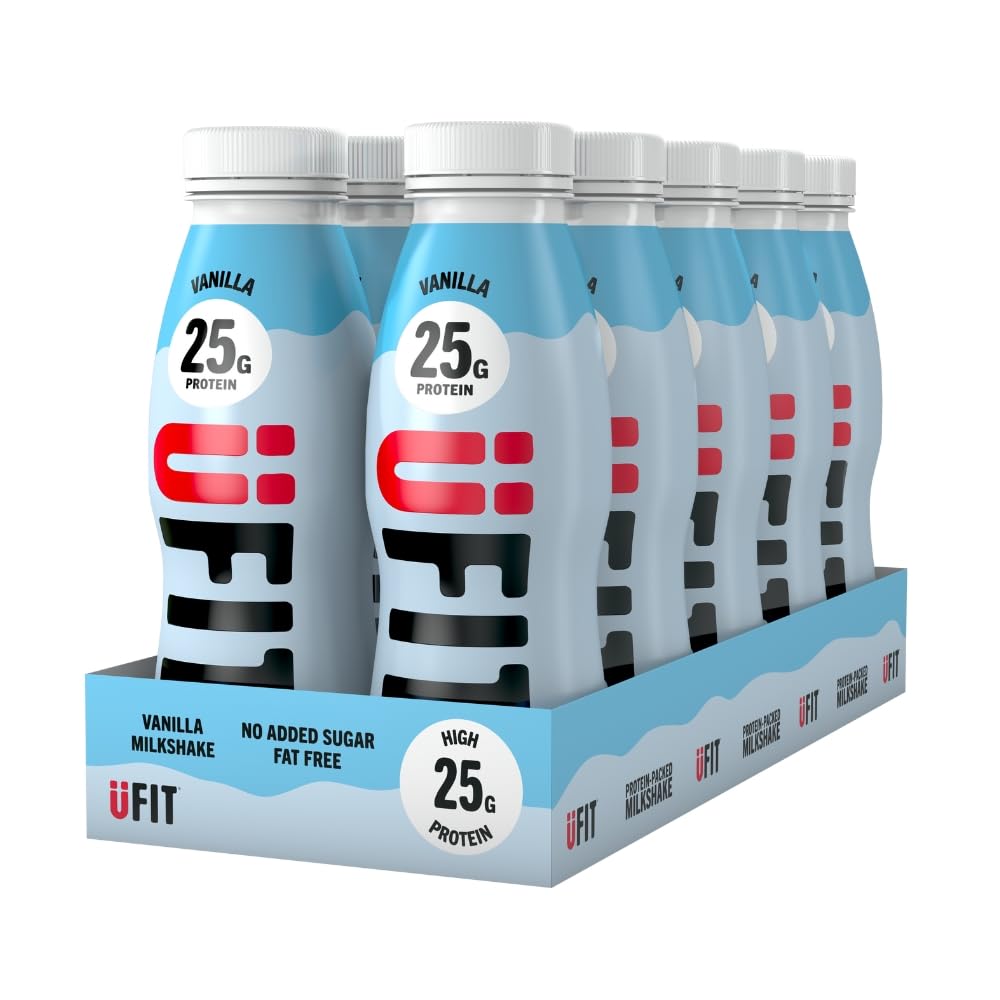 UFIT High 25g Protein Shake - Vanilla Flavour- Fat Free - No Added Sugar – Ready to Drink - 10 x 330ml (Packaging May Vary) — image 1