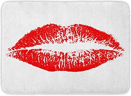 Alfombras De Bano Alfombras De Bano Alfombrilla De Puerta Lapiz Labial Rojo Pie De Imprenta Beso Labio Acirc Euro Ldquo Pink Mouth Insignia Atractiva Hermosa 19 5 X31 5 Amazon Es Hogar